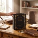 Elegantné fotoalbum na 100 fotografií 10 x 15 cm Čierny obal so zlatými ornamentmi a korunkou Album na fotky pre rodinu aj svadbu 5