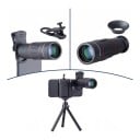 Teleobjetivo para móvil 18x con trípode Monocular 18x25 con enfoque manual Clip universal y soporte para teléfono Negro para iOS y Android 5