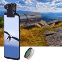 Teleobjetivo para móvil 18x con trípode Monocular 18x25 con enfoque manual Clip universal y soporte para teléfono Negro para iOS y Android 7