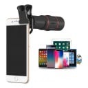 Teleobjetivo para móvil 18x con trípode y control remoto Bluetooth Monocular 18x25 Con enfoque manual Clip universal Negro para iOS y Android 10