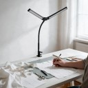 Επιτραπέζια LED λάμπα με δύο πάνελ 61 εκ. σε λαιμό χήνας 62 εκ. Σφιγκτήρας για το τραπέζι 3 θερμοκρασίες φωτός 10 βαθμούς φωτεινότητας Τροφοδοσία USB 3