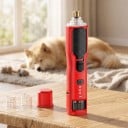 Electric Nail Grinder for Dogs and Cats 7 Speeds LED Light 17.5 cm 3 Attachments USB-C Charging Red For Nail Grooming 2
