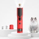 Electric Nail Grinder for Dogs and Cats 7 Speeds LED Light 17.5 cm 3 Attachments USB-C Charging Red For Nail Grooming 3