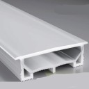 Profil LED en silicone 80 x 30 mm Bord blanc 91,5 mm Longueur 1 m Flexible Avec diffuseur Montage encastré dans la rainure Pour bande LED Sans bande 1
