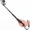 Asta selfie telescopica per action camera GoPro DJI e SJCAM 19 a 49 cm Impermeabile in alluminio con impugnatura antiscivolo e cinturino 4