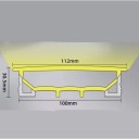 Profil LED en silicone 100 x 30 mm Bord blanc 112 mm Longueur 1 m Flexible Avec diffuseur Montage encastré dans une rainure Pour bande LED Sans bande 2