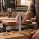 Drážkovací fréza TCT 12 x 35 mm Rovná trojbřitá Stopka 12,7 mm 1/2 palce Tvrdokov Horní frézka i CNC Stříbrná Dřevo a dřevotříska 2