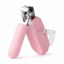Ciseaux à ongles pour bébés avec loupe 2 pcs Ciseaux pour enfants avec agrandissement 2x et lime 8 x 3,3 cm Acier au carbone et ABS Bleu et rose 4