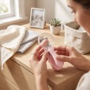 Ciseaux à ongles pour bébés avec loupe 2 pcs Ciseaux pour enfants avec agrandissement 2x et lime 8 x 3,3 cm Acier au carbone et ABS Bleu et rose 5