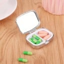 Boîte à médicaments en métal avec 2 compartiments et miroir 5,5 x 4 x 1,5 cm Étui à pilules avec motif abeille Argenté Boîte de poche pour les voyages 5