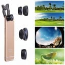 3-in-1 Mobile Lens Set Fish Eye 180° Wide Angle 0.67x and Macro with Universal Clip for Photos on iOS and Android 2