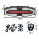 Zadní LED světlo na kolo se směrovkami a bezdrátovým ovladačem 9,6 x 3,3 cm 20 LED 5 režimů USB-C IPX6 Plast ABS Černé Na sedlovku 3