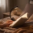 Lampe LED rechargeable pour livre avec clip Bras en silicone flexible 3 températures de lumière Dimming progressif 21,8 cm Pour la lecture 6