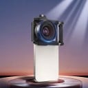 Makro objektiv na mobil Zoom 10-20x Ostření od 1,5 cm Závit pro filtry 52 mm Držák na telefon a očnice Černý pro iOS i Android 5