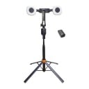 Selfie stick com tripé 180 cm com rastreamento automático de rosto 360° Controlo por gestos 2 luzes LED e controlo Bluetooth Preto 1