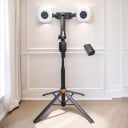 Selfie stick com tripé 180 cm com rastreamento automático de rosto 360° Controlo por gestos 2 luzes LED e controlo Bluetooth Preto 3