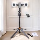 Selfie stick com tripé 180 cm com rastreamento automático de rosto 360° Controlo por gestos 2 luzes LED e controlo Bluetooth Preto 5