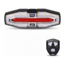 Zadní LED světlo na kolo se směrovkami a bezdrátovým ovladačem 9,6 x 3,3 cm 20 LED USB-C IPX6 Plast ABS Černé s chromovaným středem 1