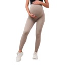 Maternity Leggings with High Waist Over Bump Elastic Leggings for Pregnant Women with Perforated Side Stripes Long 5
