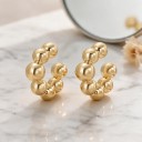 Klipsy bez przekłuwania 1 para Záušnice w kształcie C z błyszczących kulek Kółka na chrząstkę ucha Ear cuff Złoty kolor dla kobiet 2