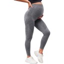 Maternity Leggings with High Waist Over Bump Elastic Leggings for Pregnant Women with Perforated Side Stripes Long 10