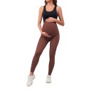 Dámske tehotenské športové legíny s vysokým pásom cez brucho elastické žebrované legíny pre tehotné ženy dlhé 4