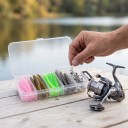 Gumové nástrahy rippery s T ocáskom 50 ks 5,5 cm a 20 jigových hlavičiek 3,5 g Vo 2 prenosných krabičkách Na okúňa a dravé ryby 6