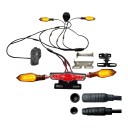 Conjunto de iluminação LED para bicicleta elétrica 05X Farol Luzes de direção e luz de travão 36 a 72 V Redução 1T2 Julet 813 8 pinos KT IPX5 Preto 1