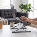 Skládací stojan na notebook do 17,3 palce Dvojitá nastavitelná výška 2,5 až 31 cm Hliníková slitina Šedý S pouzdrem Do kanceláře i domů 3