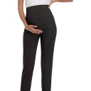 Pantalons de grossesse pour femmes avec taille haute sur le ventre jogger avec poches latérales et poignets 2