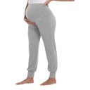 Pantalons de grossesse pour femmes avec taille haute sur le ventre jogger avec poches latérales et poignets 4