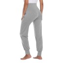 Pantalons de grossesse pour femmes avec taille haute couvrant le ventre jogger avec poches latérales et bords-côtes 2