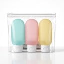 Set of 3 Travel Bottles 100 ml Soft Squeezable Tubes with Flip Top Cap Transparent Zip Bag for Shampoo and Gel 1