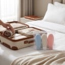 Set of 3 Travel Bottles 100 ml Soft Squeezable Tubes with Flip Top Cap Transparent Zip Bag for Shampoo and Gel 2