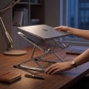 Skládací stojan na notebook do 17,3 palce Dvojitá nastavitelná výška 2,5 až 31 cm Hliníková slitina Šedý S pouzdrem 4