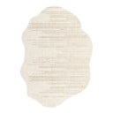 Minimalistisk stykke tæppe Uregelmæssig form Mønster med mørkere linjer 160 x 120 cm Polyester Cremebeige med bølget kant 1