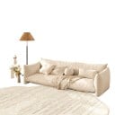 Minimalistisk stykke tæppe Uregelmæssig form Mønster med mørkere linjer 160 x 120 cm Polyester Cremebeige med bølget kant 4