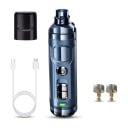 Electric Nail Grinder with 2 Replacement Grinding Heads 2 Speeds 2 LED Lights 3 USB Ports Dark Blue For Dogs and Cats 1