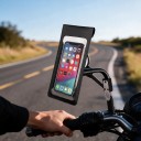 Vandtæt telefonetui med spejlholder til motorcykel og scooter Touch folie TPU Drejelig 360° 21 x 10,5 cm Sort Op til 6,5 tommer 3