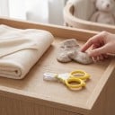 Tesouras para unhas de bebés com pontas arredondadas e capa de proteção 7,7 x 5,5 cm Cabo em plástico Amarelo Para um corte seguro das unhas 4