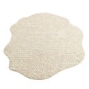 Minimalistisk tæppe i uregelmæssig form Mønster af koncentriske buer 160 x 80 cm Polyester Cremebeige med bølget kant 2