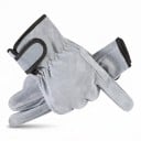 Luvas de soldador e de trabalho em pele 1 par Não inflamáveis e resistentes ao calor Resistentes a cortes Faixa no pulso Cinzentas com acabamento 4