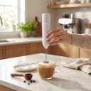 Elektrische melkopschuimer 2-in-1 Handmixer met veer- en ballonklopper 3 snelheden Opladen via USB-C Voor koffie en eieren 4