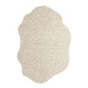 Minimalistisk Styk tæppe Uregelmæssig form Mønster af koncentriske buer 230 x 160 cm Polyester Creme-beige med bølget kant 1
