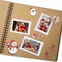 DIY album na scrapbooking 20 listů 20,3 x 20,3 cm Kroužková vazba Čtvercové fotoalbum na nalepení fotek a vzpomínek 6