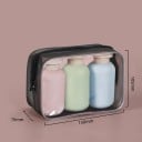 Set of 3 Travel Bottles 100 ml Soft Matte Bottles with Flip Top Caps in Pastel Colours Zip Bag for Shampoo and Gel 2