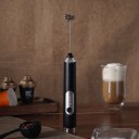 Elektrische Melkopschuimer Zwarte Mixapparaat met Ballon- en Spiraalklopper 3 Snelheden 11500 Toeren/min Opladen via USB Voor Koffie en Eieren 2