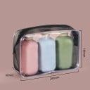 Set of 3 Travel Bottles 200 ml Soft Matte Bottles with Flip Top Lid in Pastel Colours Zip Bag for Shampoo and Gel 3