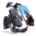 Phone Holder for Motorbike and Bicycle with Safety Lock Rotatable 360° For Phones 4.7–7 Inches Handlebars 15–40 mm Plastic and Silicone Black 1