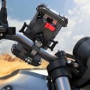 Phone Holder for Motorbike and Bicycle with Safety Lock Rotatable 360° For Phones 4.7–7 Inches Handlebars 15–40 mm Plastic and Silicone Black 6
